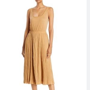 Vince Pleated Tank Dress in Camel